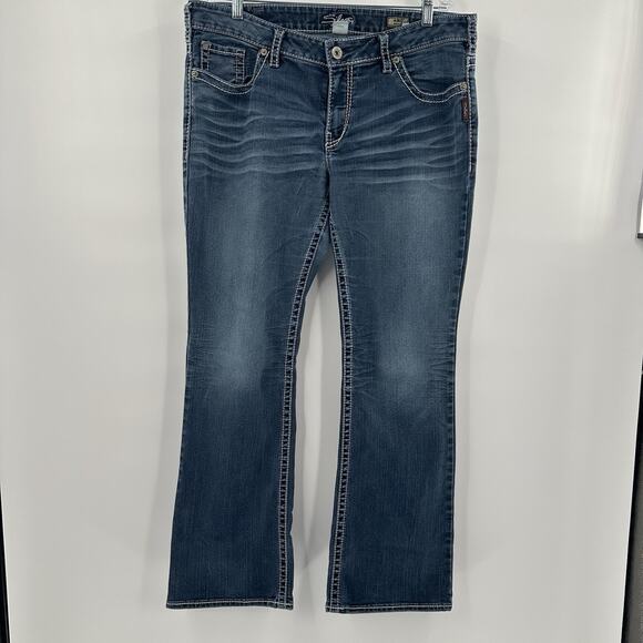 Silver Jeans Womens 18 Blue Aiko Boot Cut Western Country Low Rise Casual - Picture 1 of 16
